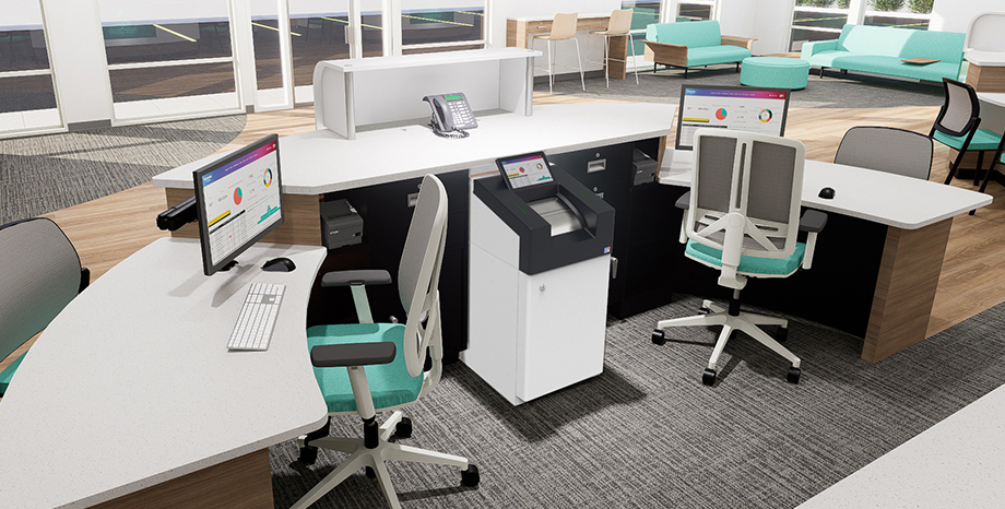 Bank branch 3D rendering