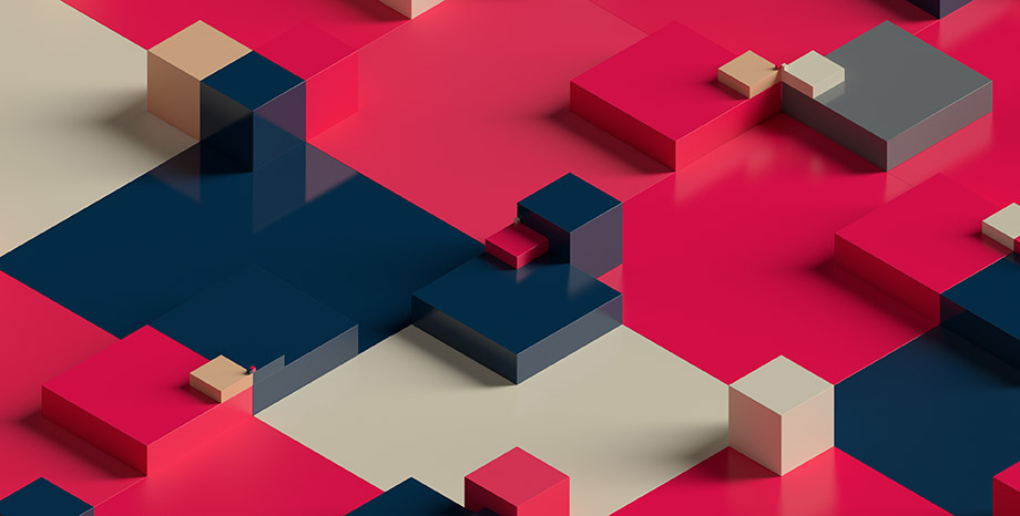 Red, white and blue puzzle pieces fit together to represent how modular the DN Series platform is