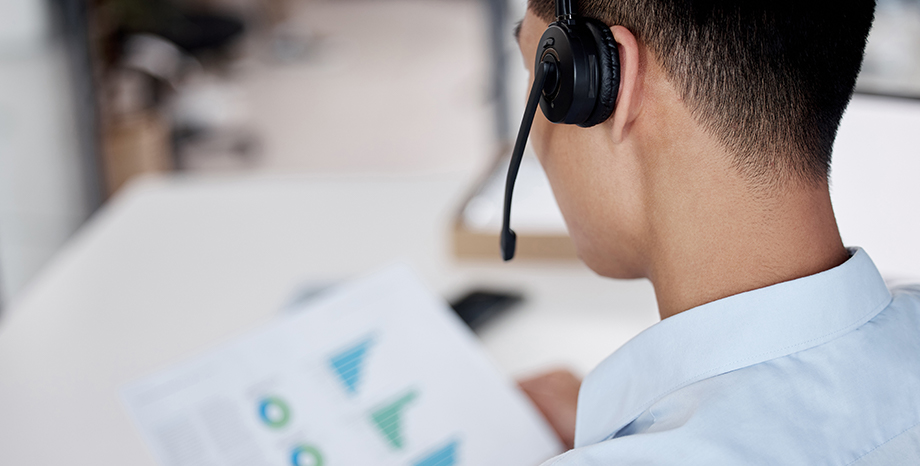 customer service agent on a call