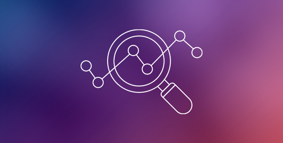 data & magnifying glass icon