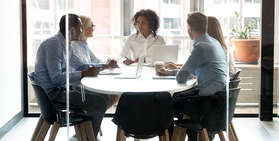 group of people in a meeting