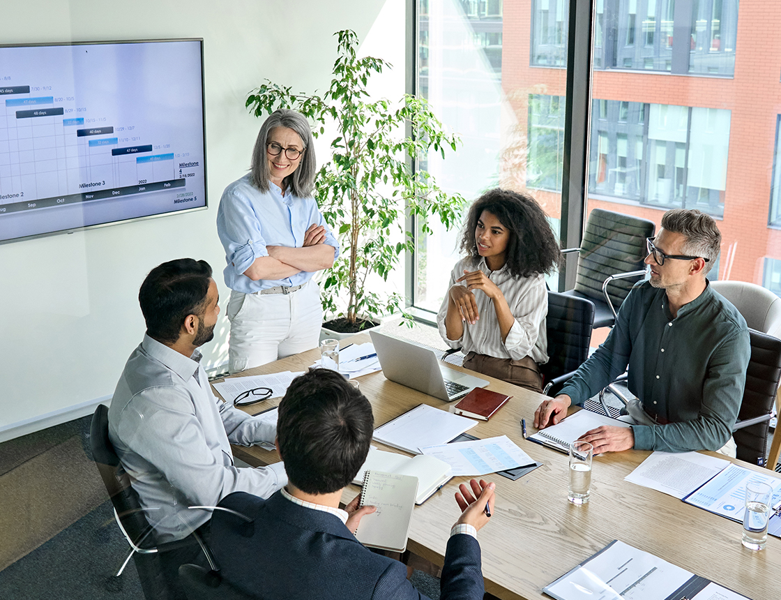 Team in a meeting