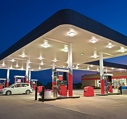 Gas station at night