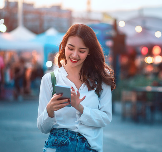 woman using phone