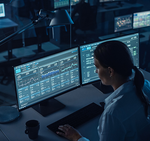 service provider sitting at computer