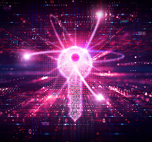glowing key