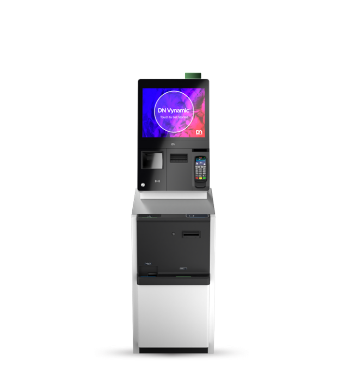 The EASY Express self-service kiosk for self-checkout, attended checkout or information device against a white background