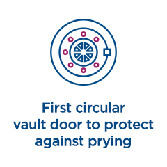 First circular vault door to protect against prying